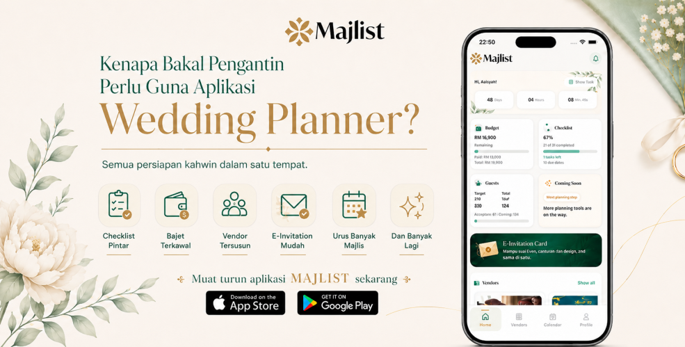 Kenapa Bakal Pengantin Perlu Guna Aplikasi Wedding Planner?