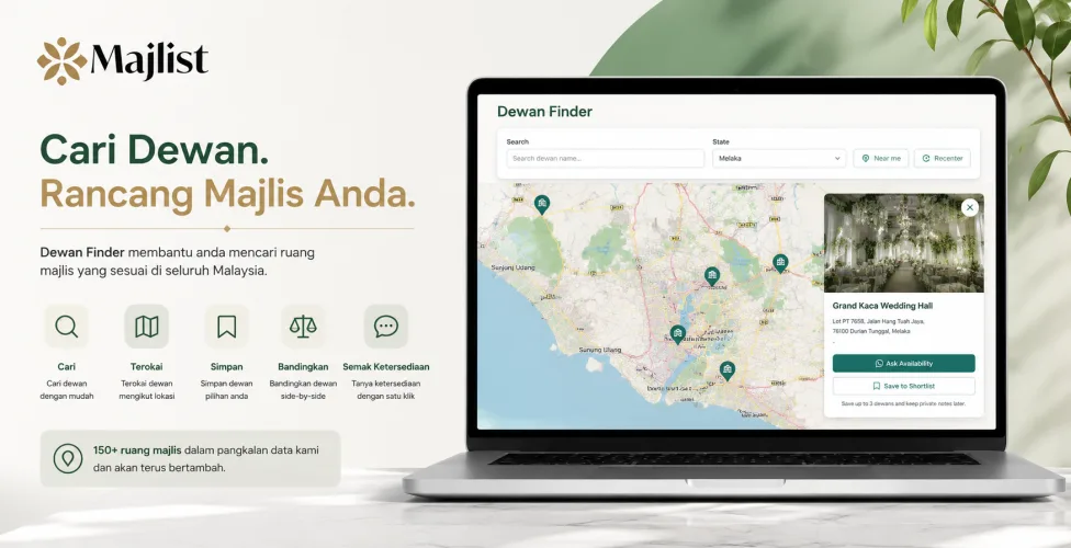 Cari Dewan, Rancang Majlis Anda