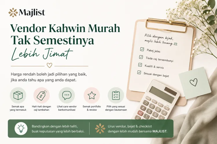 Vendor Kahwin Murah Tak Semestinya Lebih Jimat